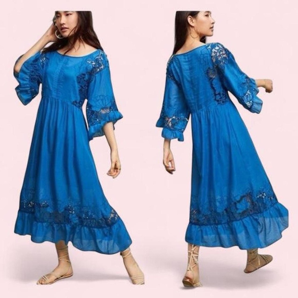 Anthropologie Akemi + Kin Anthropologie Meadow Boho Eyelet Maxi Dress XS Flutter
